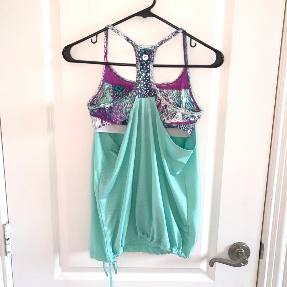 Fabletics Norwalk Layered Workout Tank Top Blue Purple XS